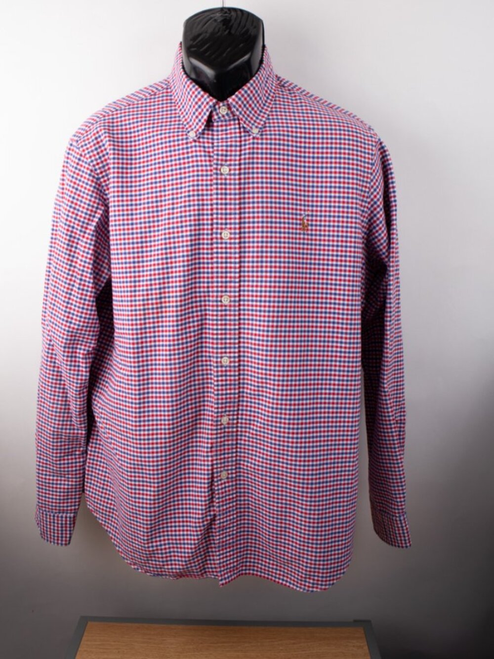 Ralph Lauren Blue Label Men's Large Button Shirt Long Sleeve Red White Blue